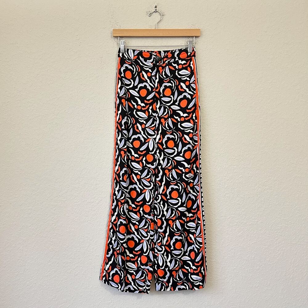 ANTHROPOLOGIE Breezy Printed Straight Pants Multi Motif Relaxed Boho